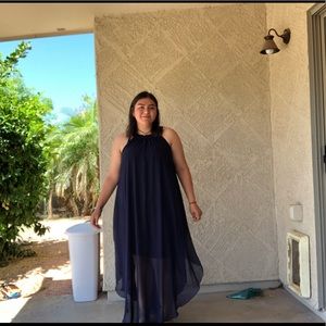 Navy Blue No Sleeve Dress